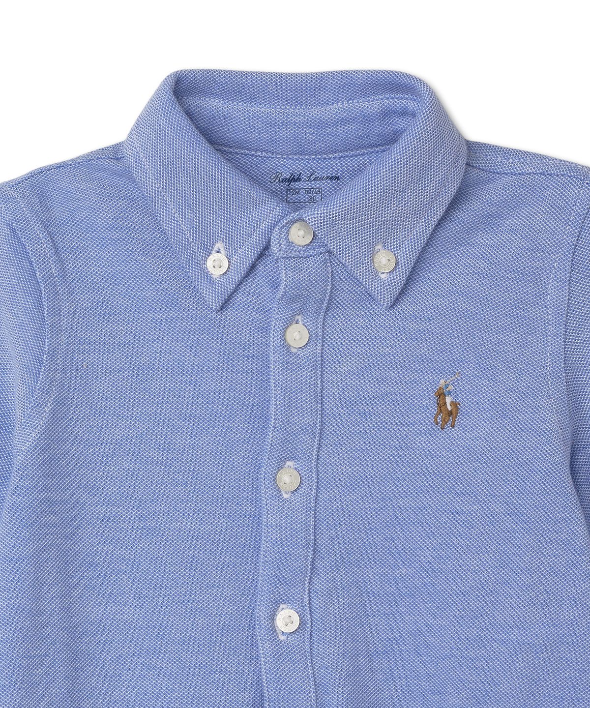 폴로 랄프 로렌 칠드런(POLO RALPH LAUREN CHILDREN) 베이비 코튼 니트 옥스퍼드 커버올 - 블루