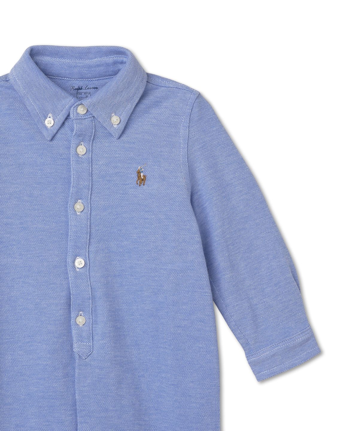 폴로 랄프 로렌 칠드런(POLO RALPH LAUREN CHILDREN) 베이비 코튼 니트 옥스퍼드 커버올 - 블루