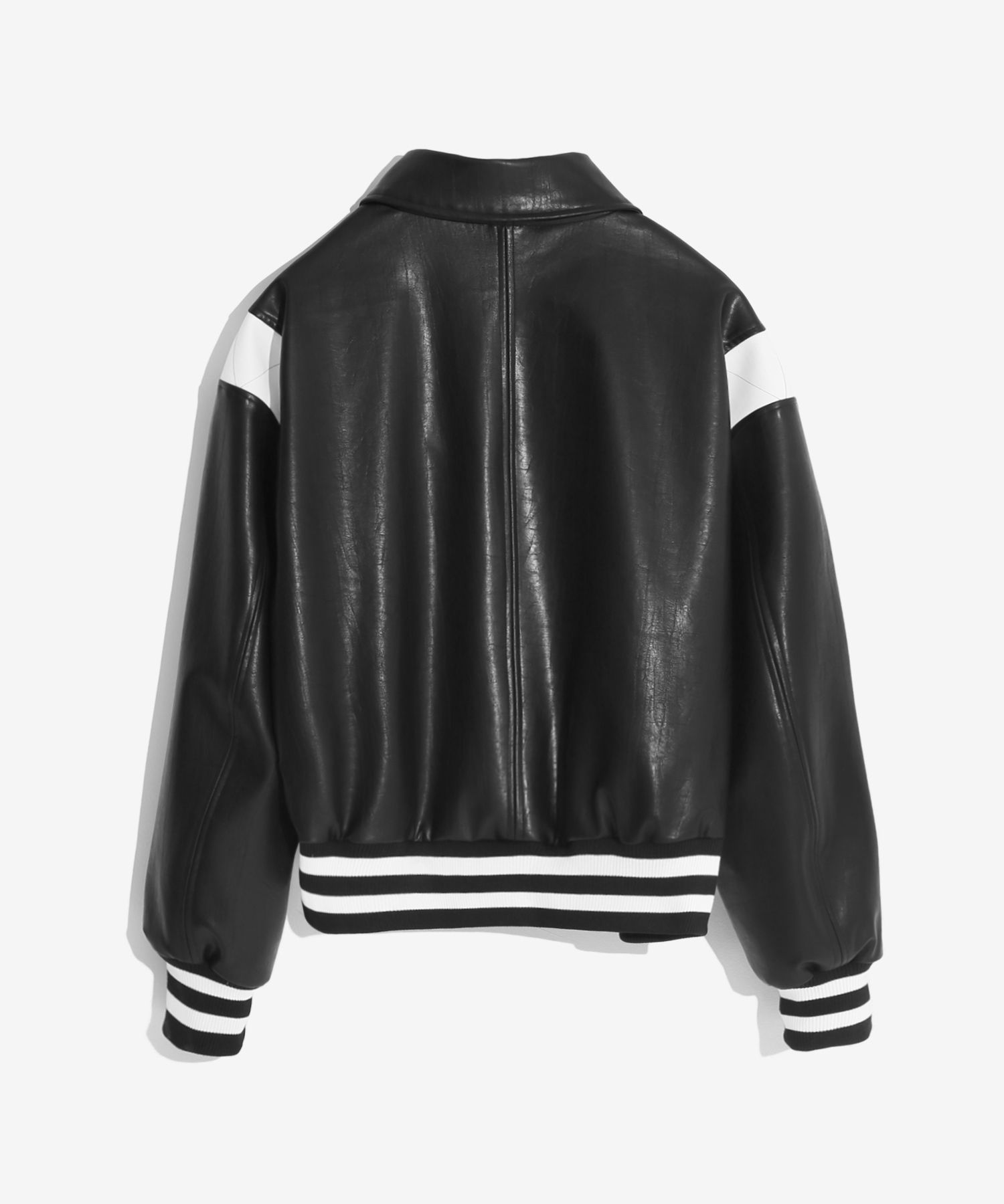 BIRTHDAYSUIT  スタジャン　STADIUM JACKET MUSINSA公式 | BIRTHDAYSUIT PATENT STADIUM JACKET (BLACK)