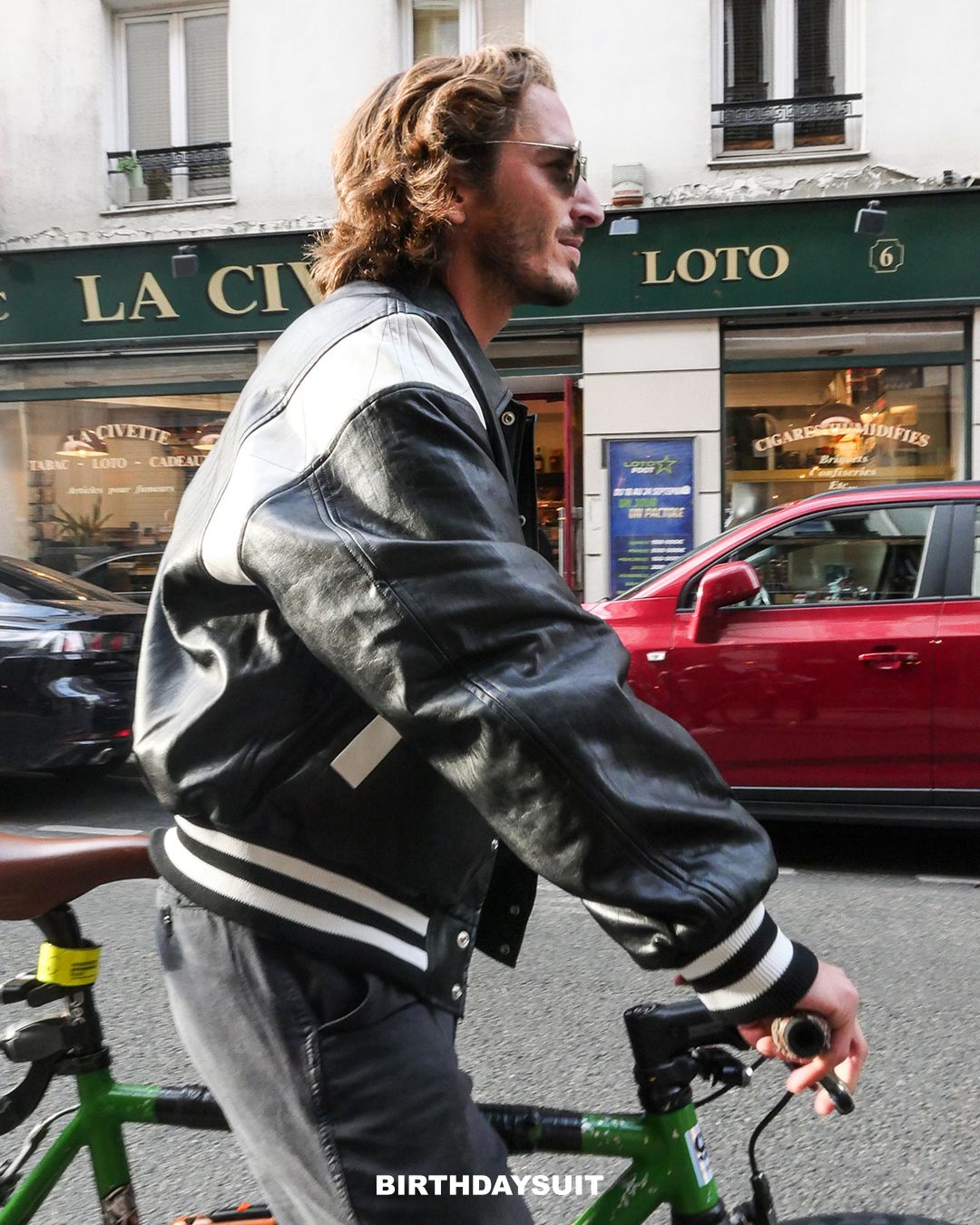MUSINSA公式 | BIRTHDAYSUIT PATENT STADIUM JACKET (BLACK)