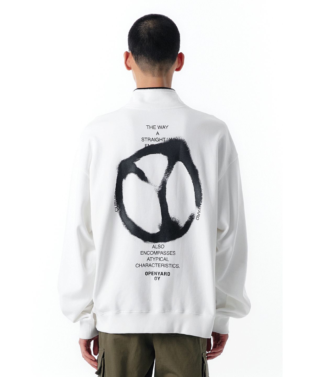 오픈야드(오와이)(OPENYARD(OY)) SCORCHED TAPE ZIPPER POLA MTM-WHITE