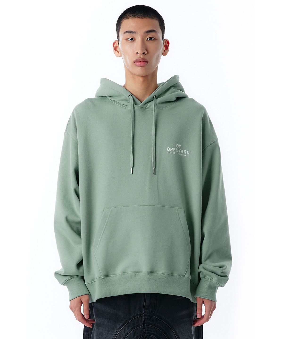 오픈야드(오와이)(OPENYARD(OY)) VINTAGE FLOWER LOGO HOODIE-MINT