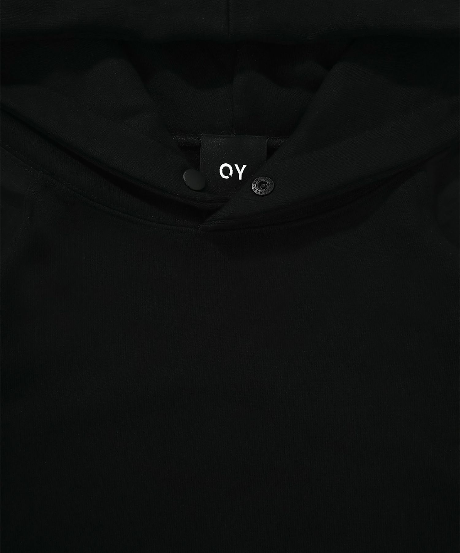 MUSINSA | OY PANEL CONTRAST POCKET HOODIE-BLACK