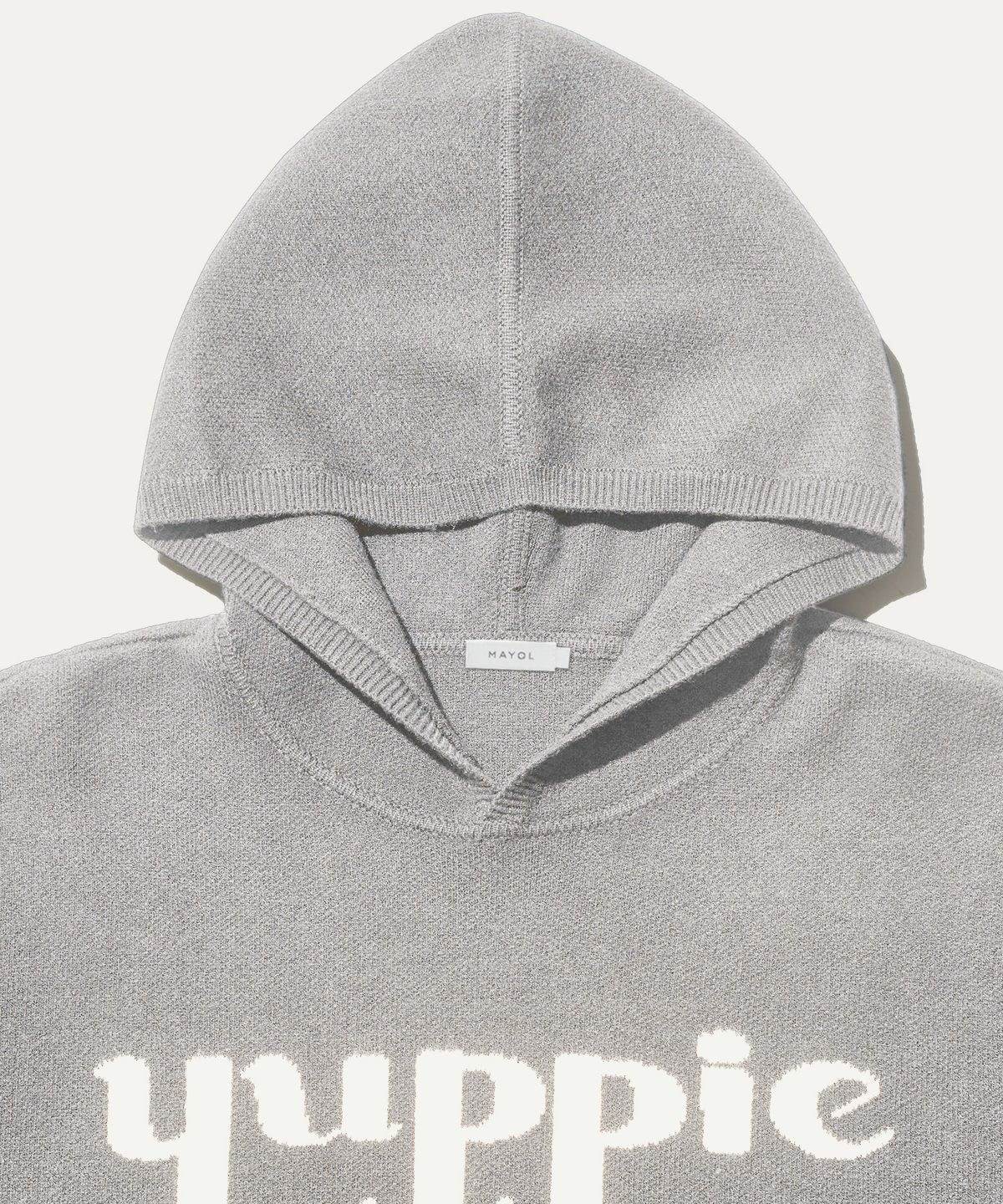 마욜(MAYOL) 여성 yuppie 니트 후드 풀오버_멜란지 그레이
