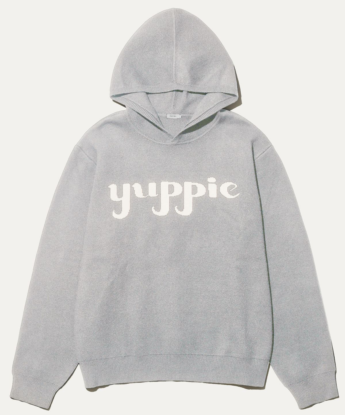 마욜(MAYOL) 여성 yuppie 니트 후드 풀오버_멜란지 그레이
