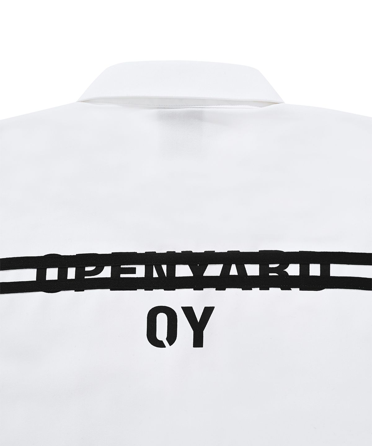 오픈야드(오와이)(OPENYARD(OY)) CURVE TAPE LOGO SHIRTS-WHITE