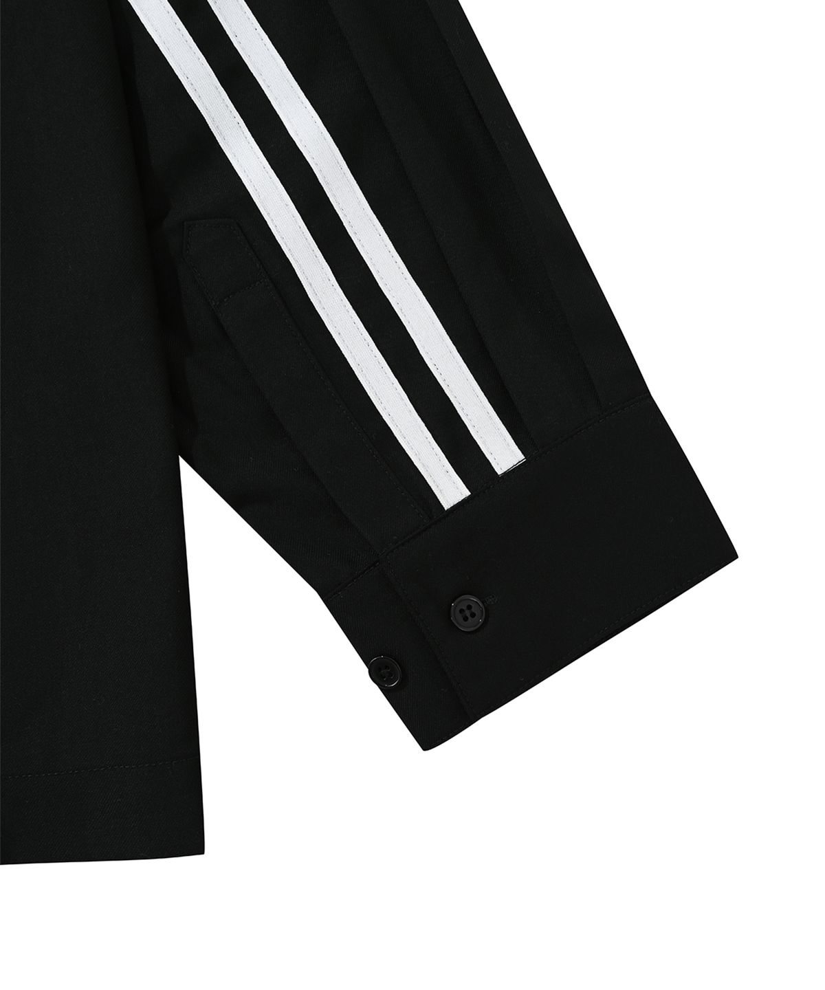 오픈야드(오와이)(OPENYARD(OY)) CURVE TAPE LOGO SHIRTS-BLACK