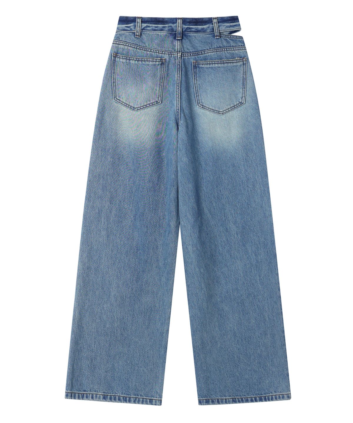 유희(YOUHEE) CUTOUT DENIM PANTS BLUE
