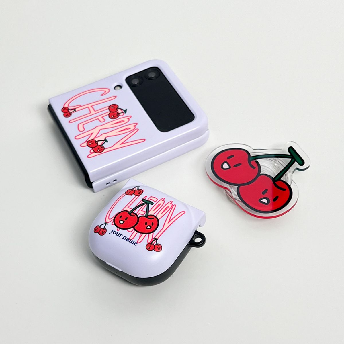에이쓰리비쓰리(A3B3) (Buds 2/Live/Pro Case) Doodle Cherry