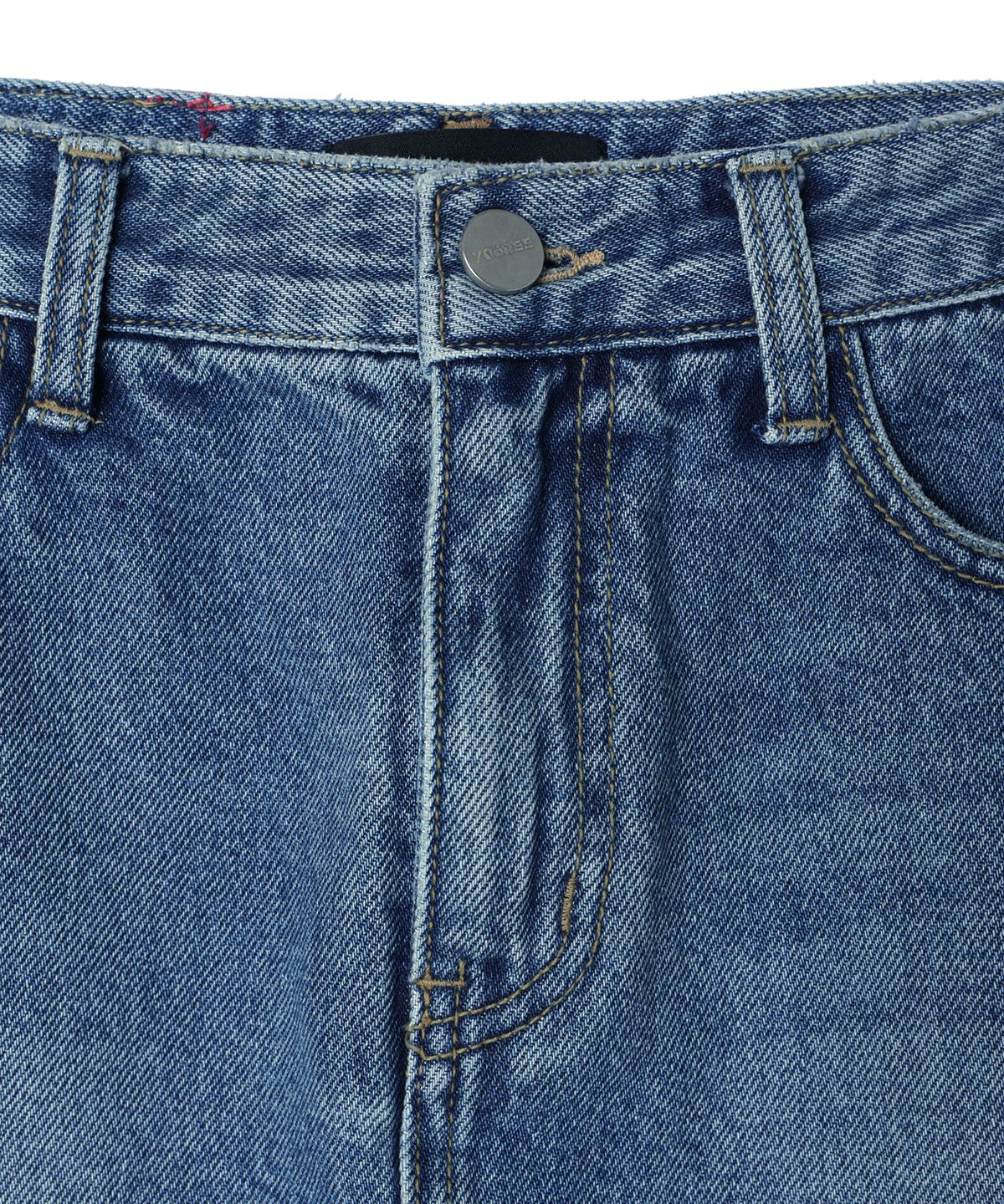 유희(YOUHEE) YOUHEE LETTERING DENIM MINI SKIRT BLUE
