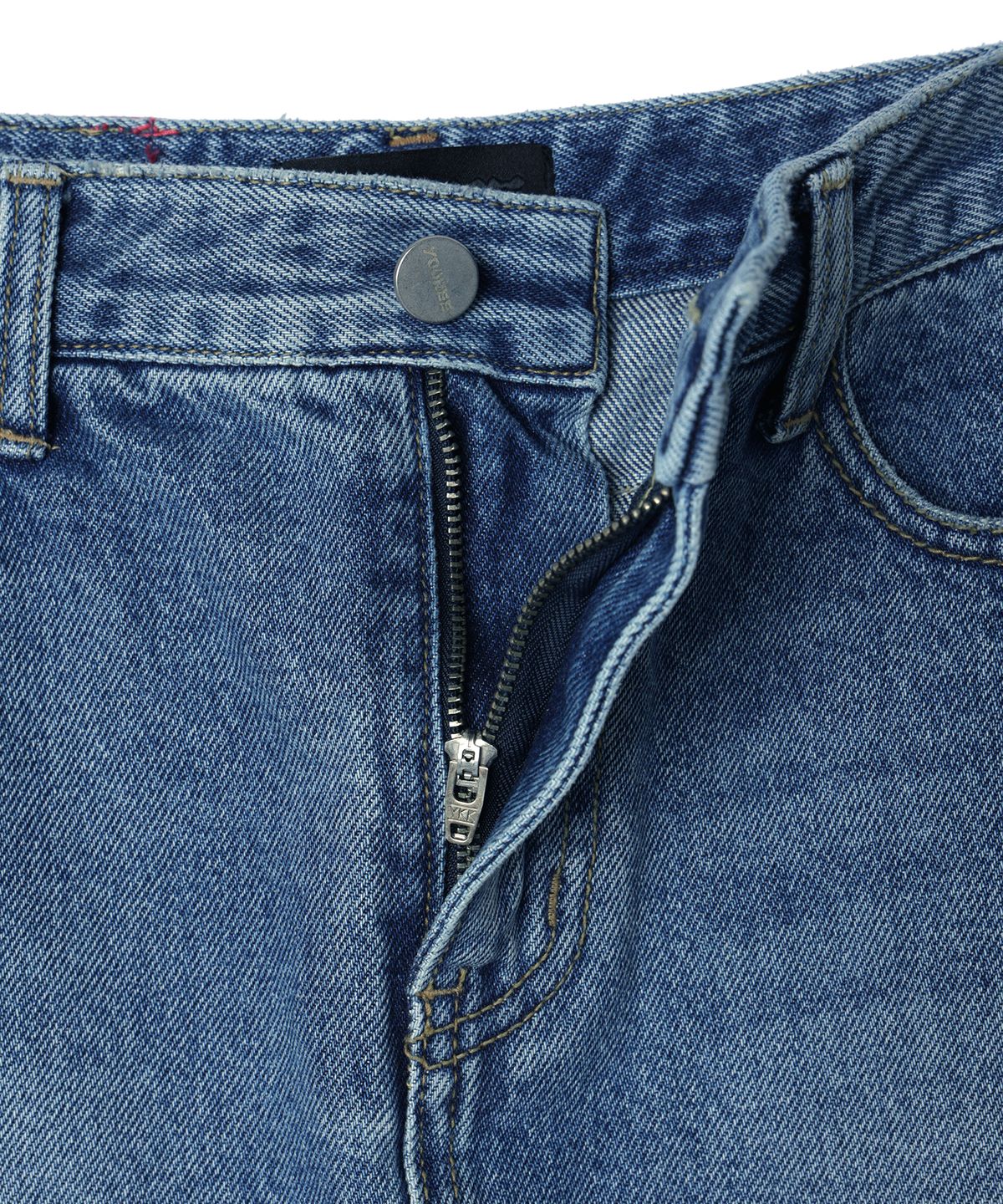 유희(YOUHEE) YOUHEE LETTERING DENIM MINI SKIRT BLUE