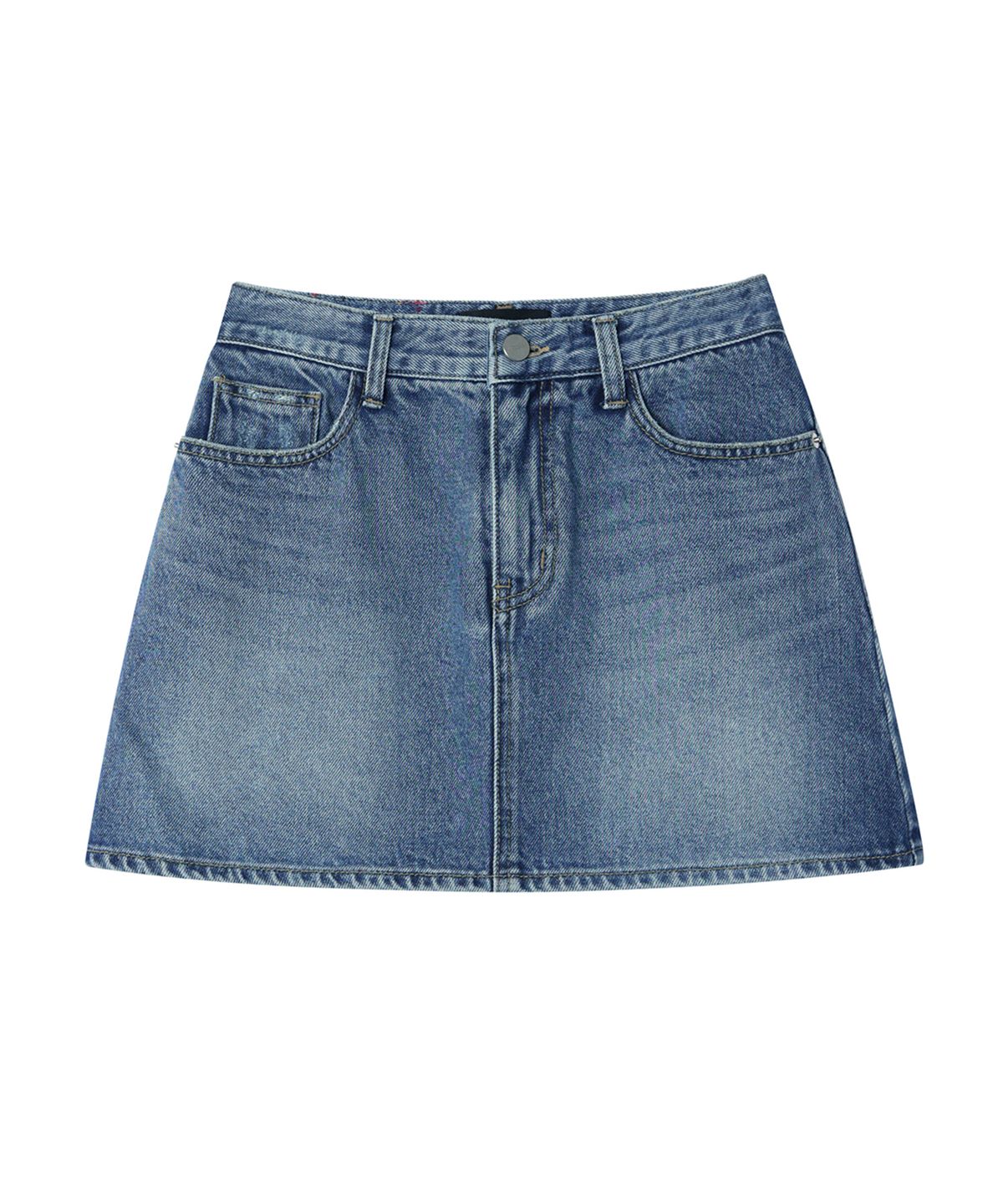 유희(YOUHEE) YOUHEE LETTERING DENIM MINI SKIRT BLUE