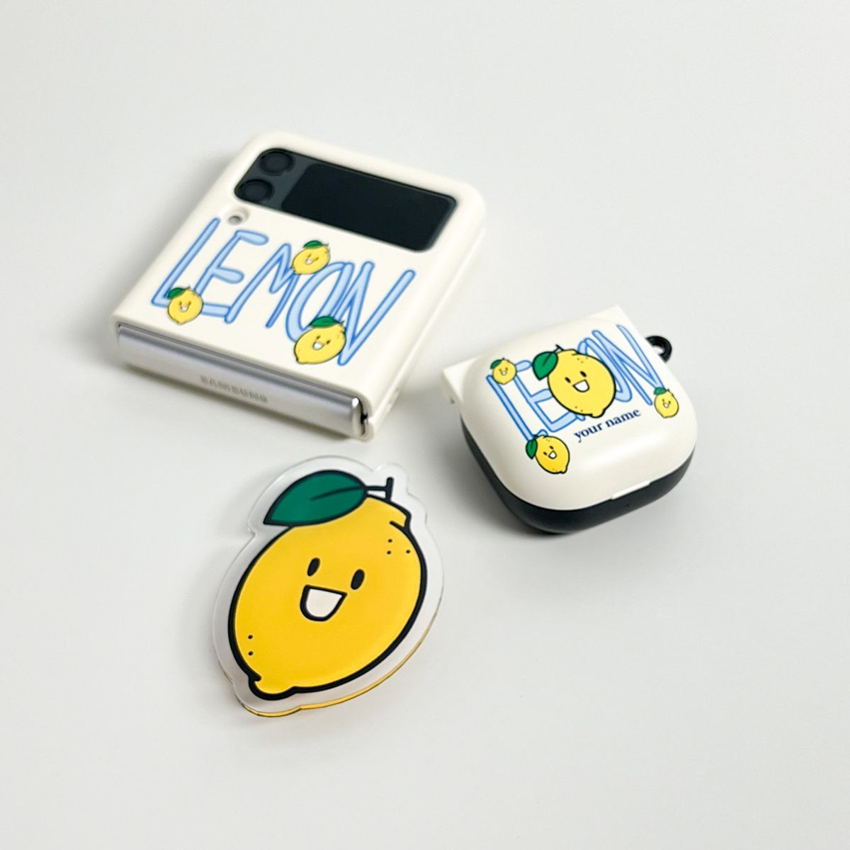 에이쓰리비쓰리(A3B3) (Buds 2/Live/Pro Case) Doodle Lemon