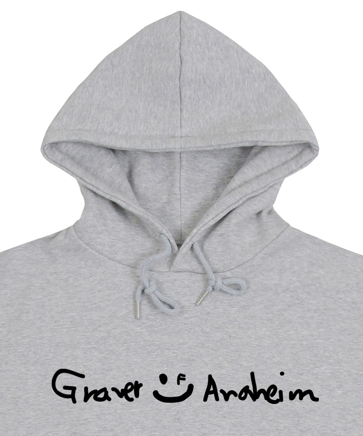 그레이버(GRAVER) [UNISEX]드로잉 로고 드로잉스마일 후드티_그레이