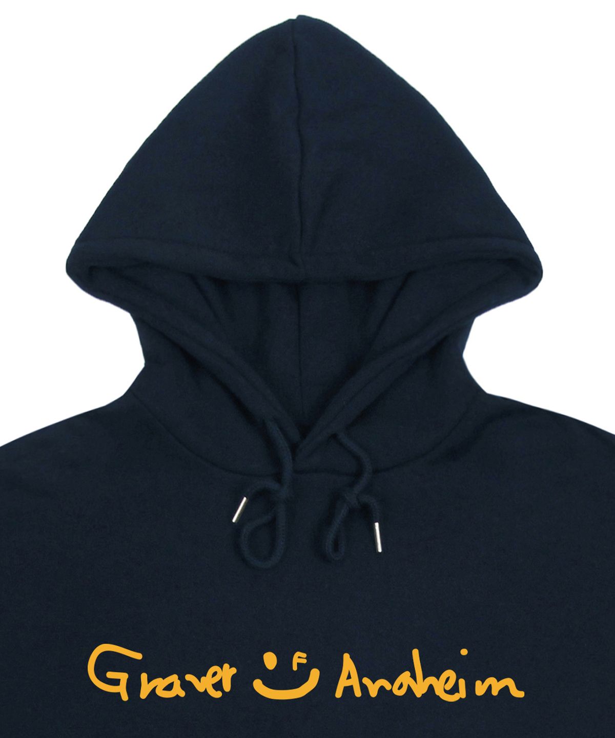 그레이버(GRAVER) [UNISEX]드로잉 로고 드로잉스마일 후드티_네이비