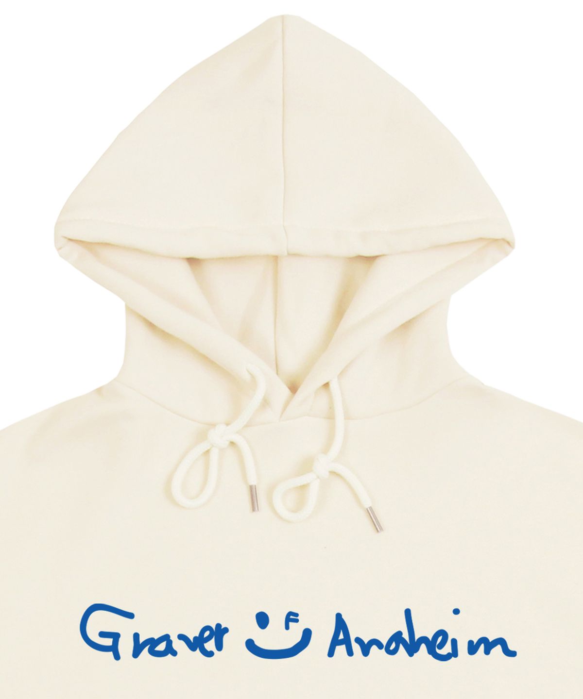 그레이버(GRAVER) [UNISEX]드로잉 로고 드로잉스마일 후드티_크림