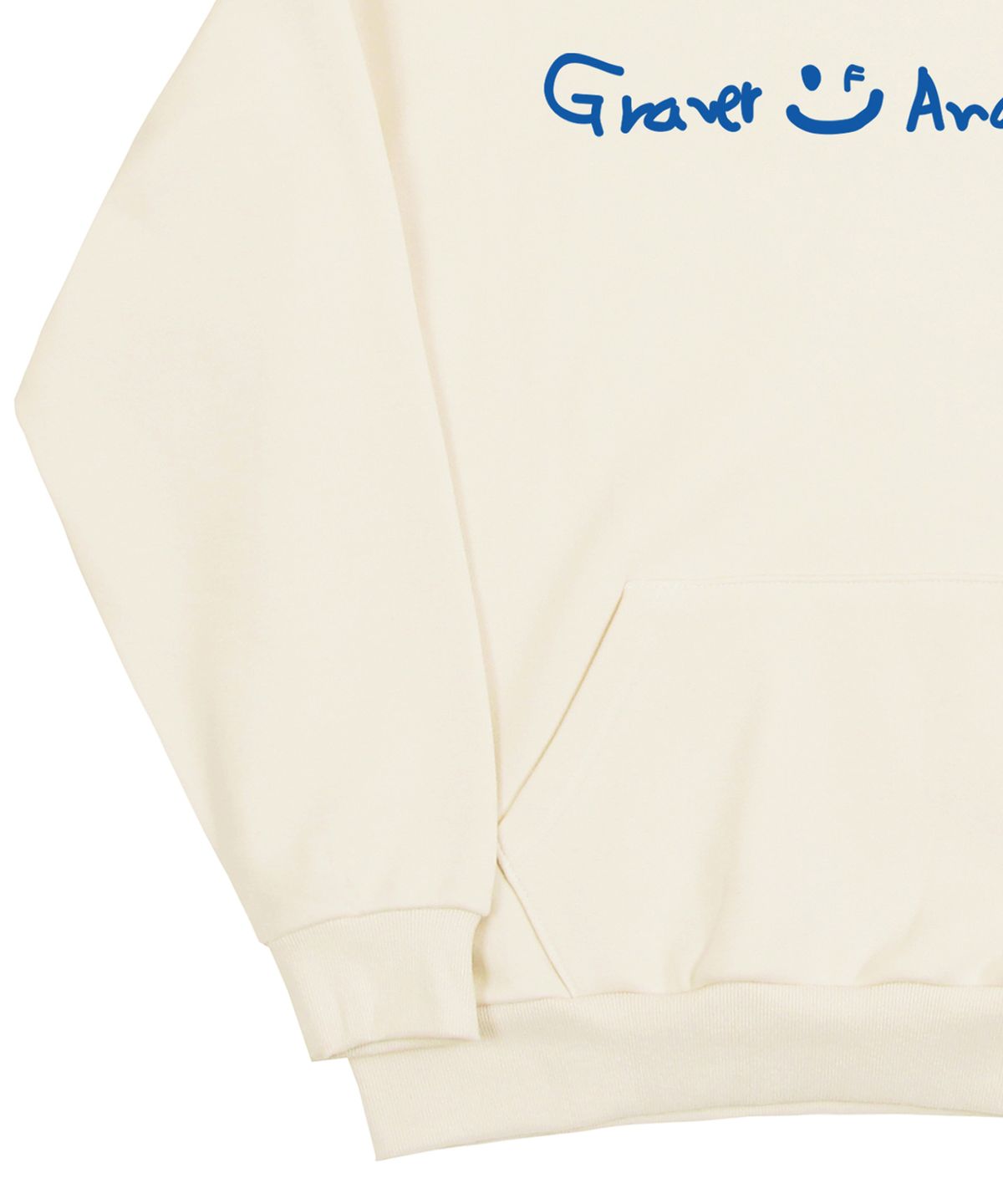 그레이버(GRAVER) [UNISEX]드로잉 로고 드로잉스마일 후드티_크림