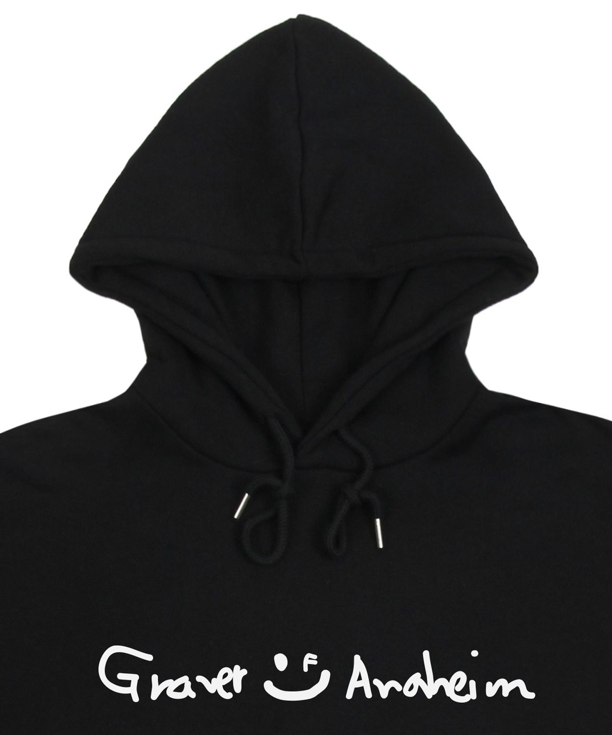 그레이버(GRAVER) [UNISEX]드로잉 로고 드로잉스마일 후드티_블랙
