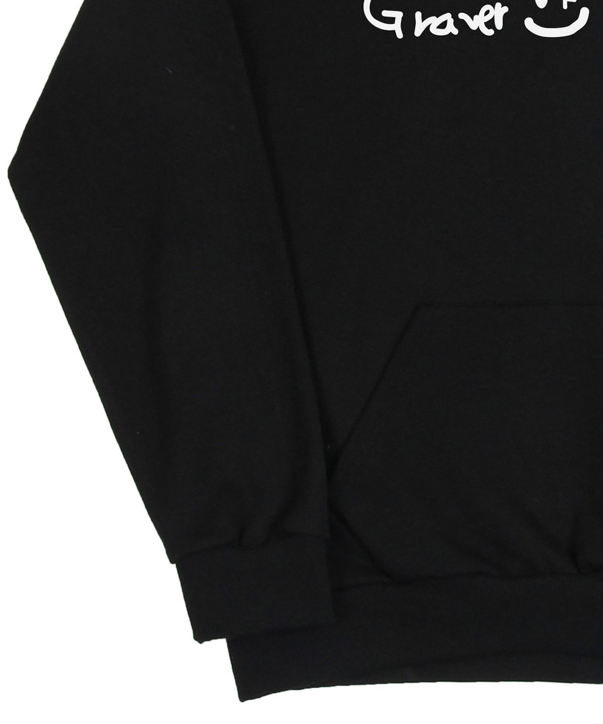 그레이버(GRAVER) [UNISEX]드로잉 로고 드로잉스마일 후드티_블랙
