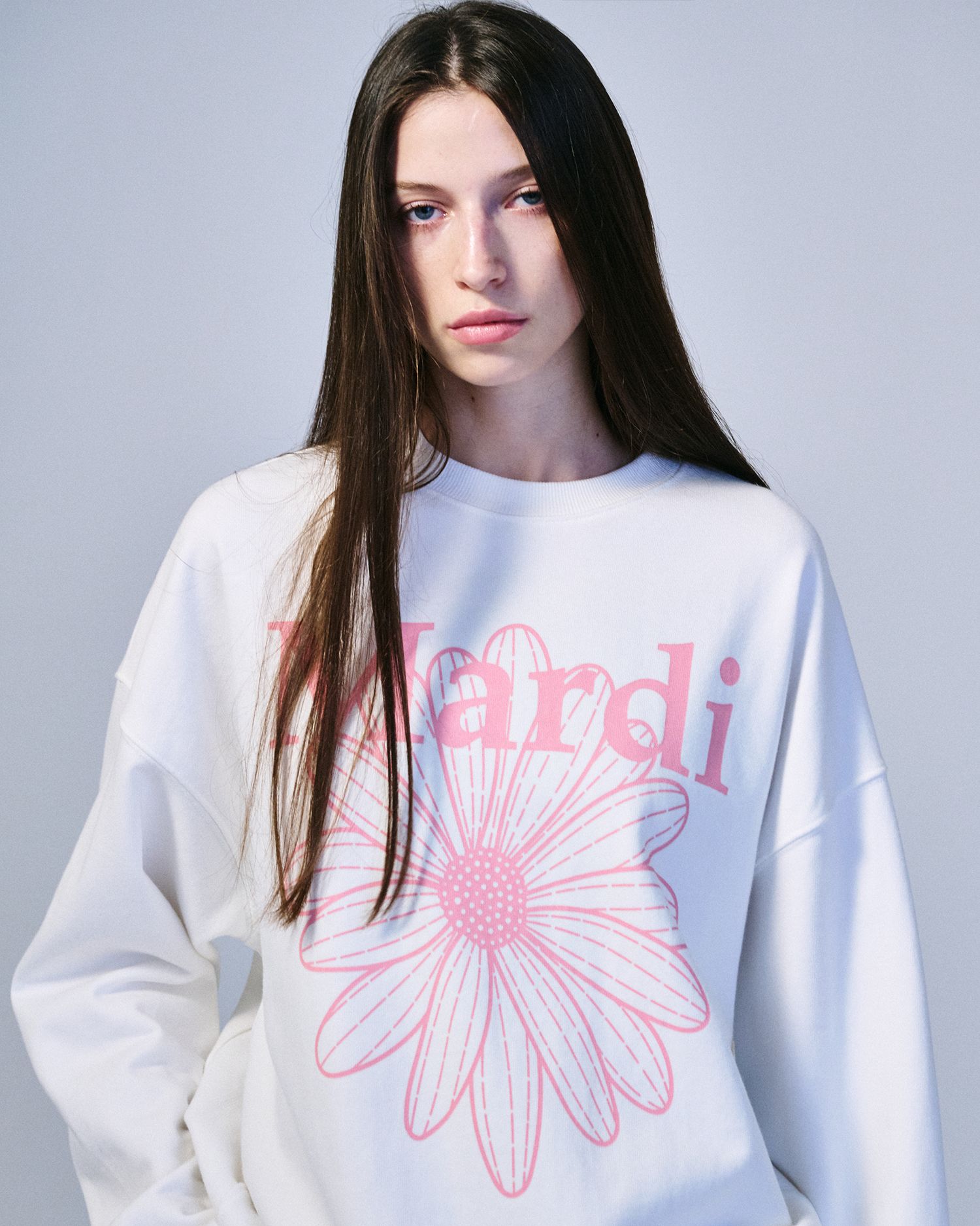 Mardi Mercredi Flower Sweatshirt Black/Pink - FW23 - US
