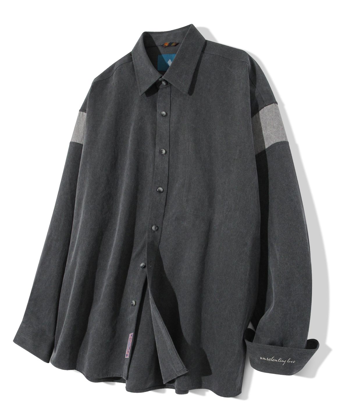 다이아몬드 레이라(DIAMOND LAYLA) Shouldering Twill Big Oversized Fit Shirt S132 - Black Denim