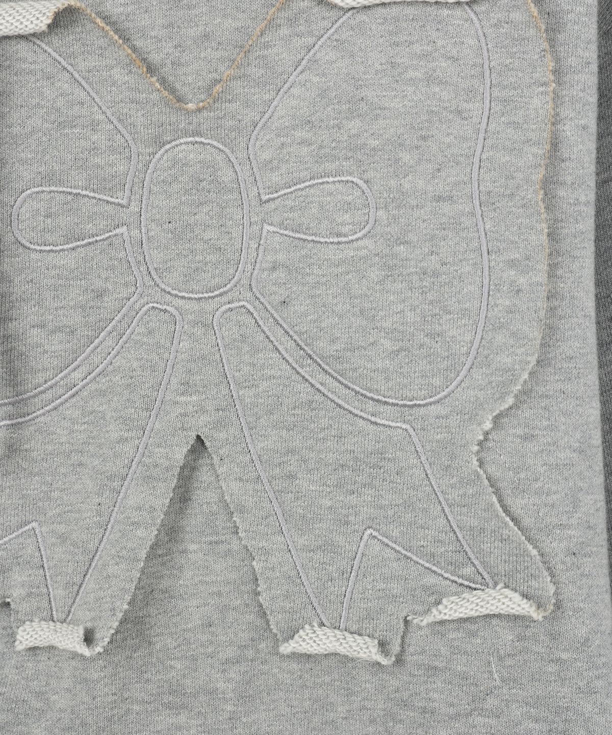 유희(YOUHEE) YOUHEE RIBBON HOOD ZIP-UP MELANGE GREY