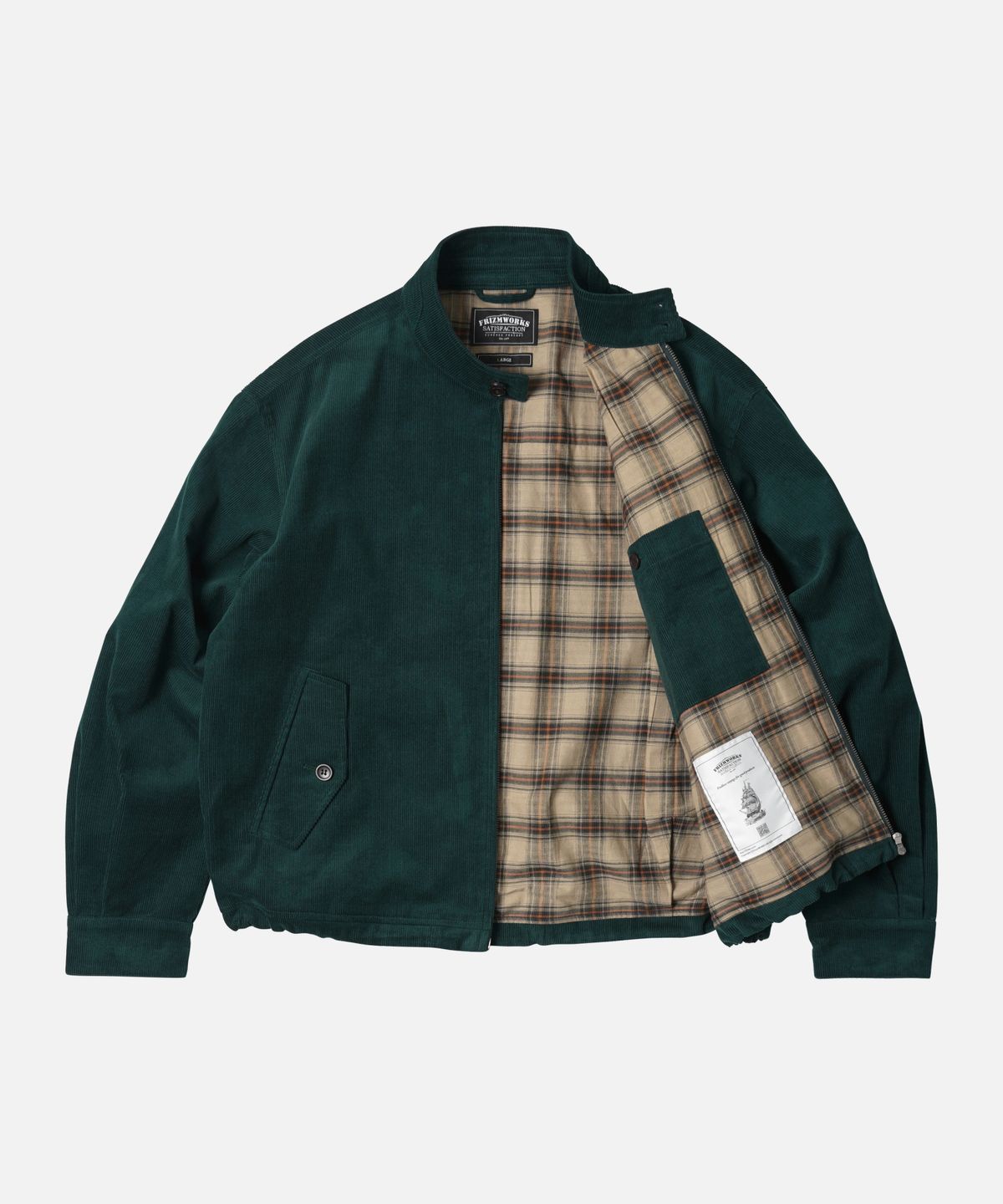 프리즘웍스(FRIZMWORKS) CORDUROY BUDDY HARRINGTON JACKET _ DARK GREEN