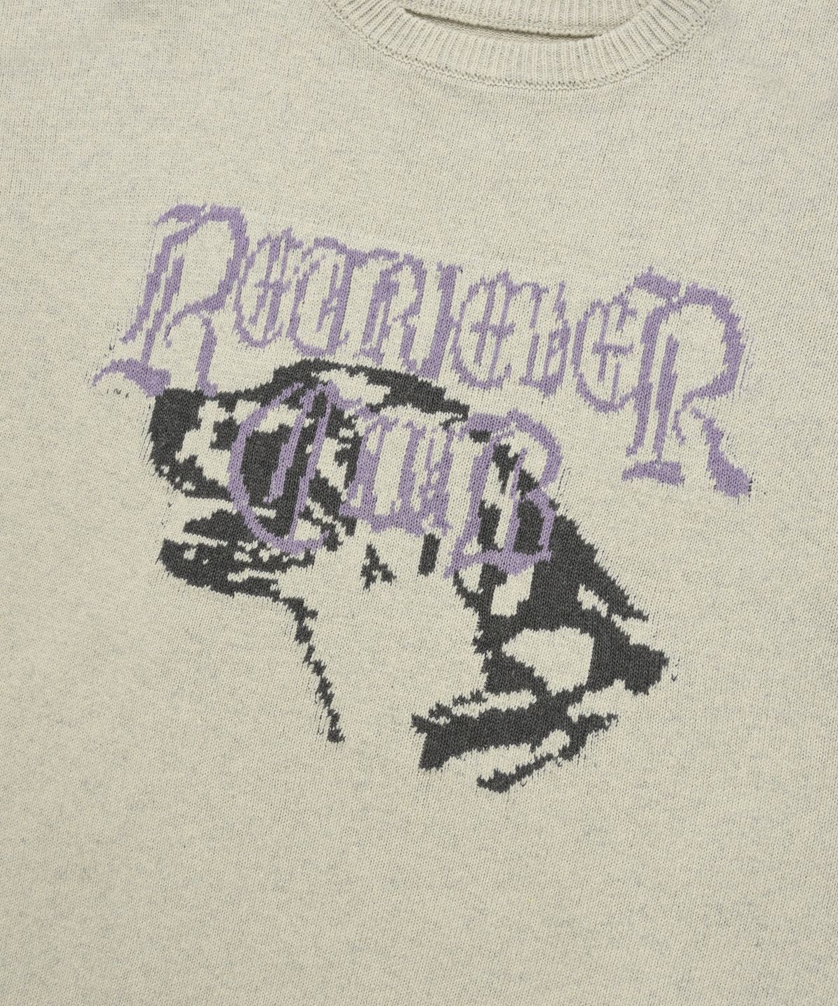 리트리버클럽(RETRIEVER CLUB) OLD LETTERING LOGO KNIT CREWNECK [IVORY]