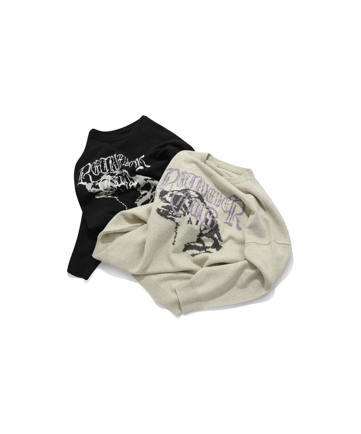 리트리버클럽(RETRIEVER CLUB) OLD LETTERING LOGO KNIT CREWNECK [IVORY]