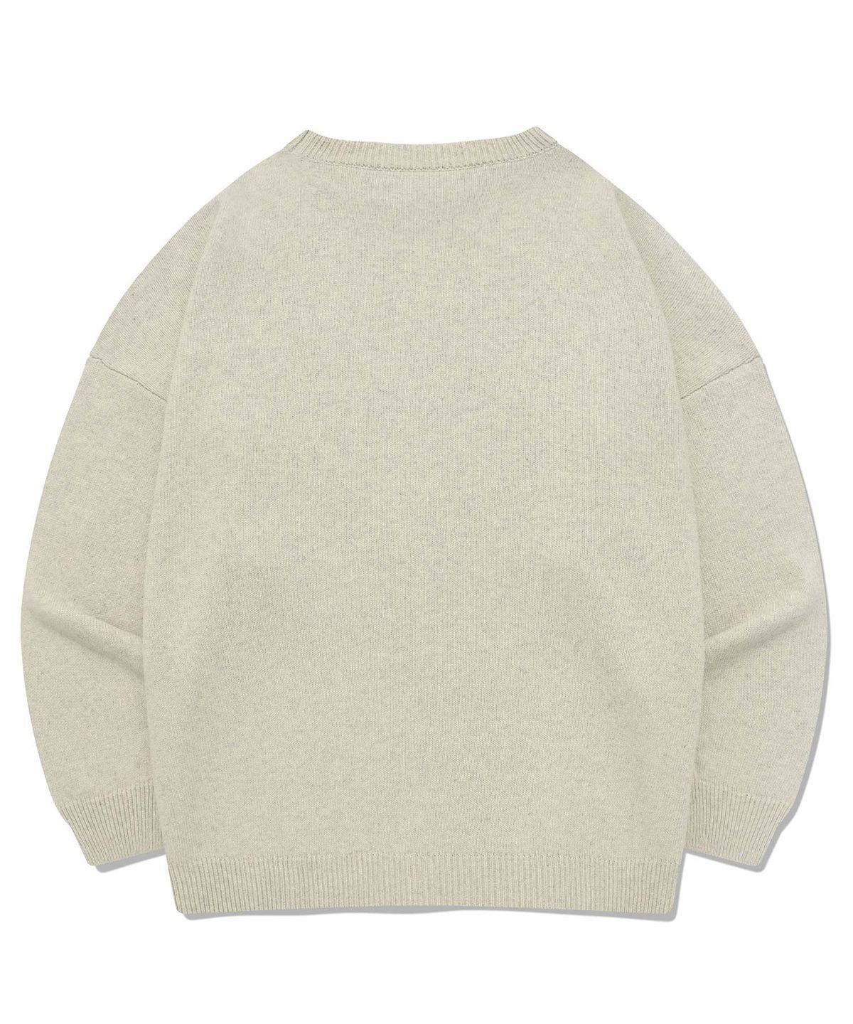 리트리버클럽(RETRIEVER CLUB) OLD LETTERING LOGO KNIT CREWNECK [IVORY]