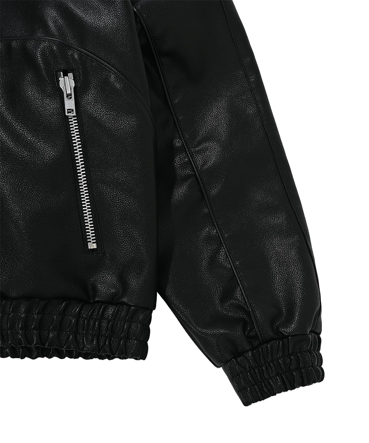 오픈야드(오와이)(OPENYARD(OY)) VEGAN LEATHER BUTTERFLY BIKER JACKET-BLACK