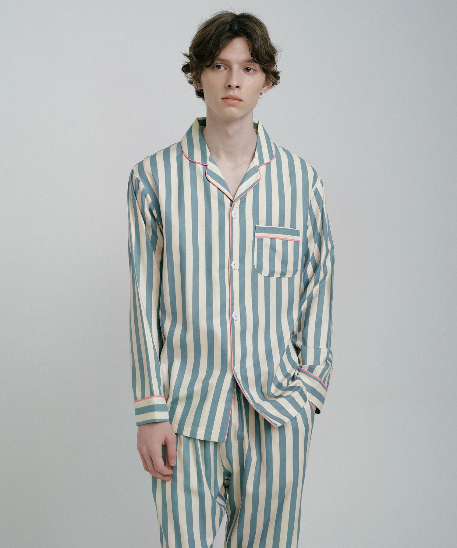 ◆JO'S LOUNGE◆ Warm Modal Couple Greek Pajama Set Greekc WARM MODAL] (couple) Greek Pajama Set - JO'S LOUNGE