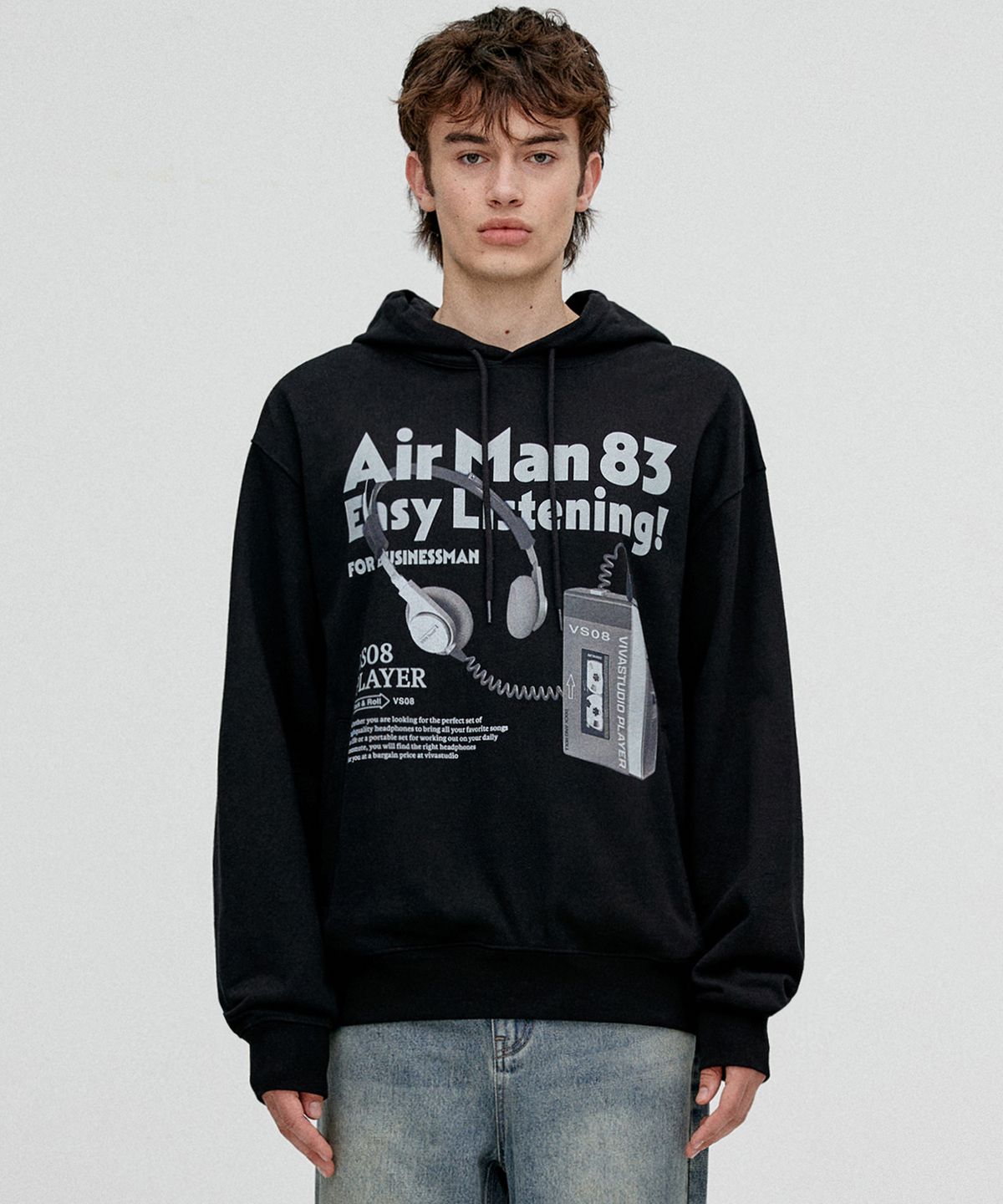 비바스튜디오(VIVASTUDIO) AIR MAN HOODIE [BLACK]