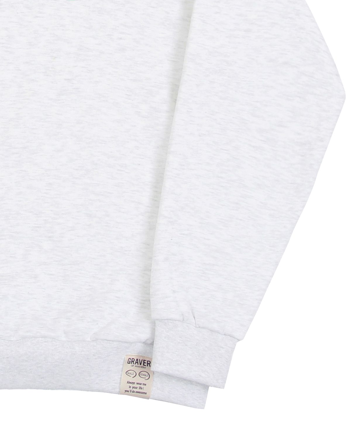 그레이버(GRAVER) [UNISEX]스몰 드로잉스마일 맨투맨_멜란지화이트