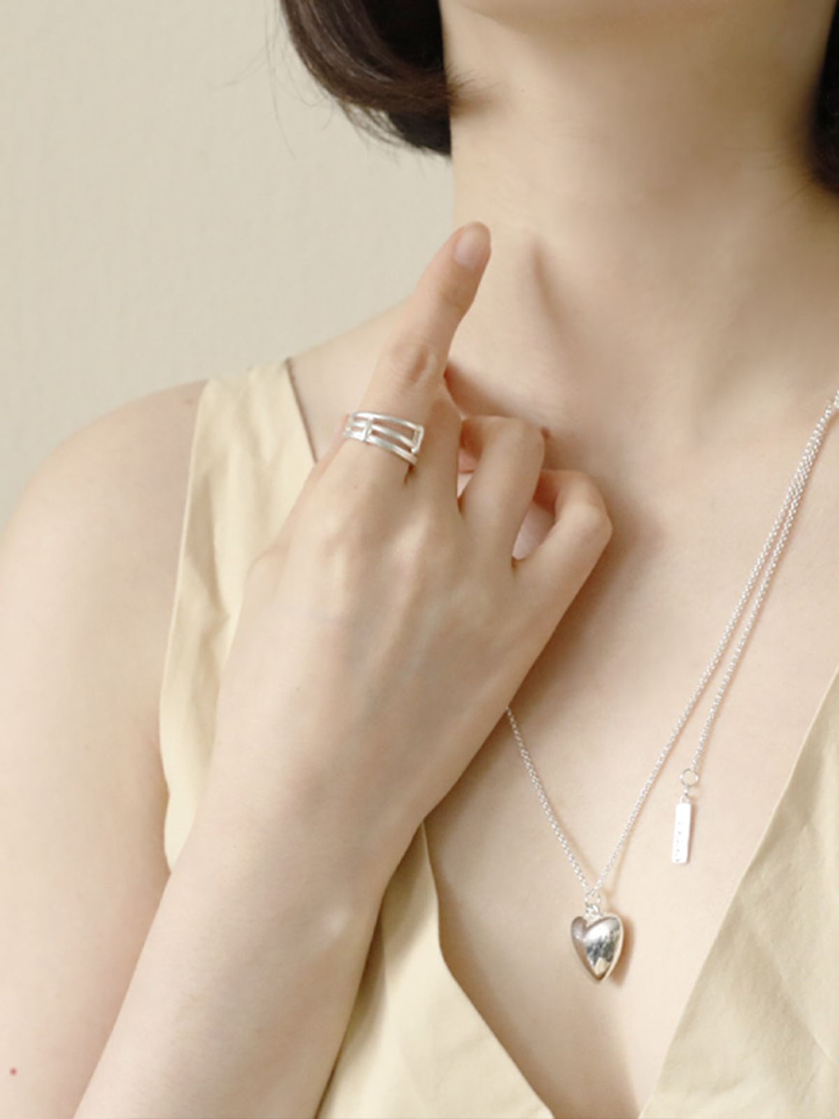 소수(SOSOO) Matt Silver Line Ring 매트 실버 라인 반지
