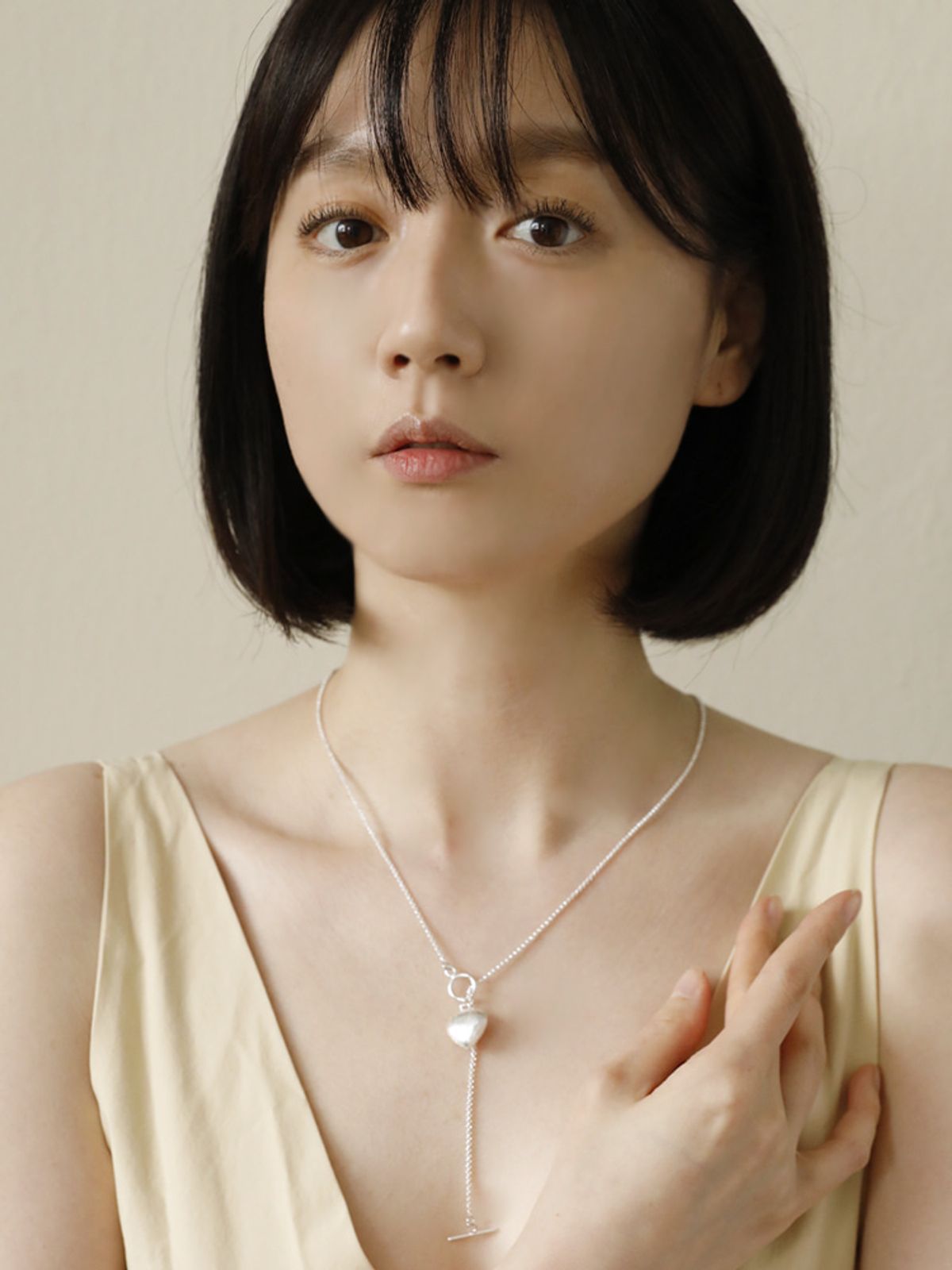 소수(SOSOO) Sanding Heart Toggle Necklace 샌딩 하트 토글 목걸이