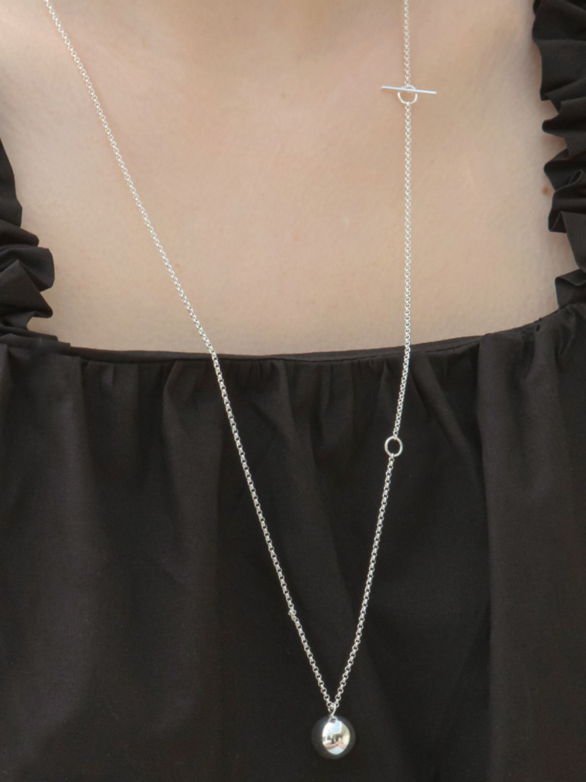 소수(SOSOO) Silver Longing Necklace 실버 롱 잉 목걸이