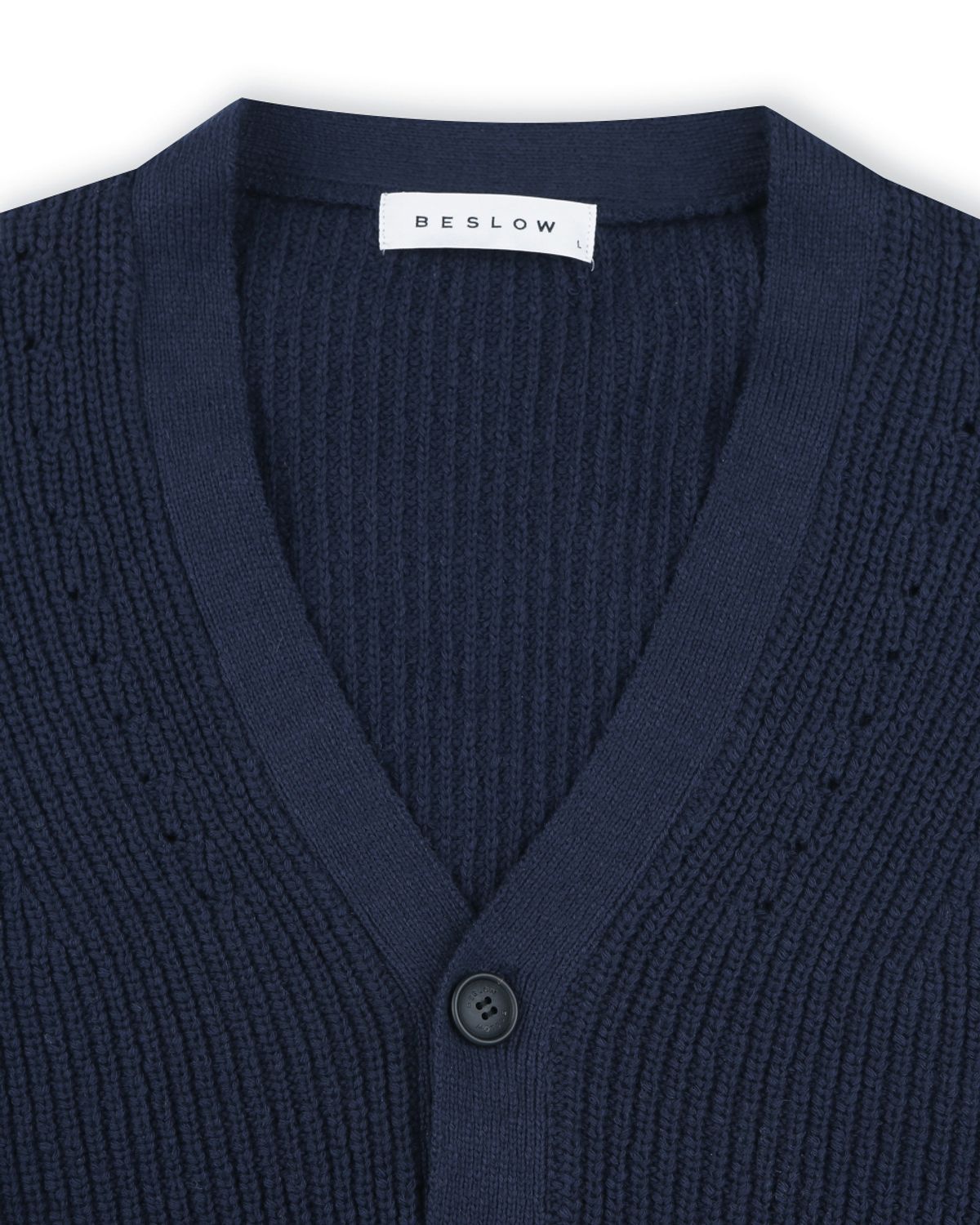 비슬로우(BESLOW) LOW GAUGE BULKY SHORT CARDIGAN NAVY