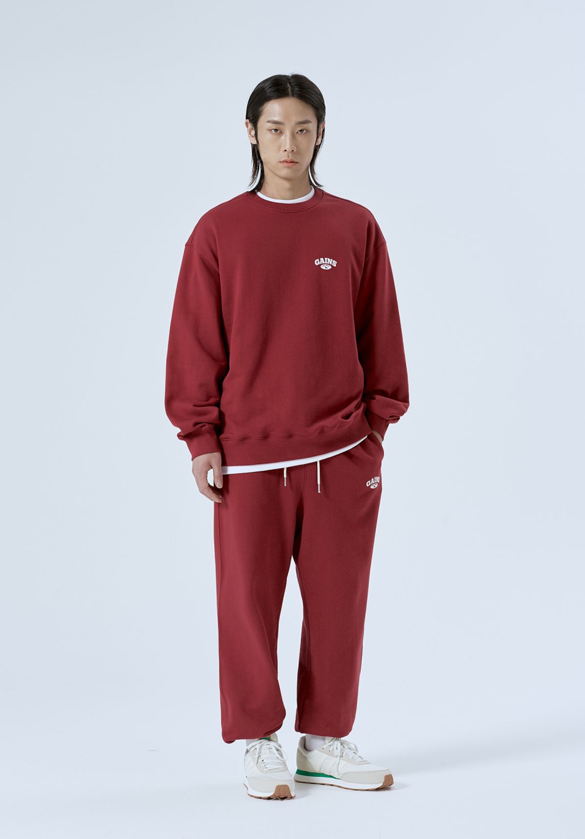 게인스보로(GAINSBORO) [SET]스몰 골든로고 맨투맨 셋업_8COLOR