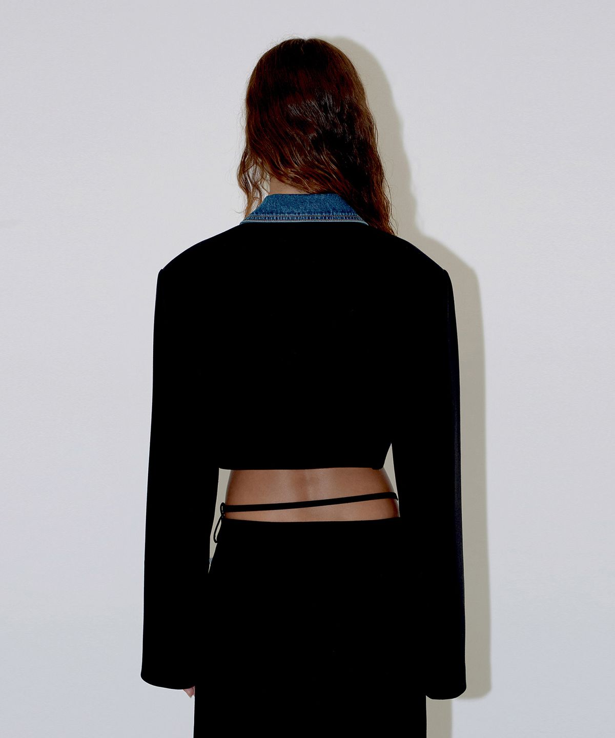 다이애그널(DIAGONAL) DENIM MIXED JACKET (black)
