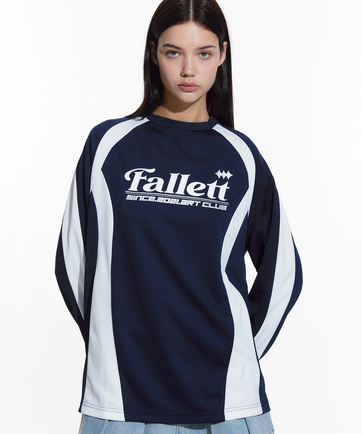 팔렛(FALLETT) 스포츠 클럽 풋볼 져지 롱슬리브 네이비
