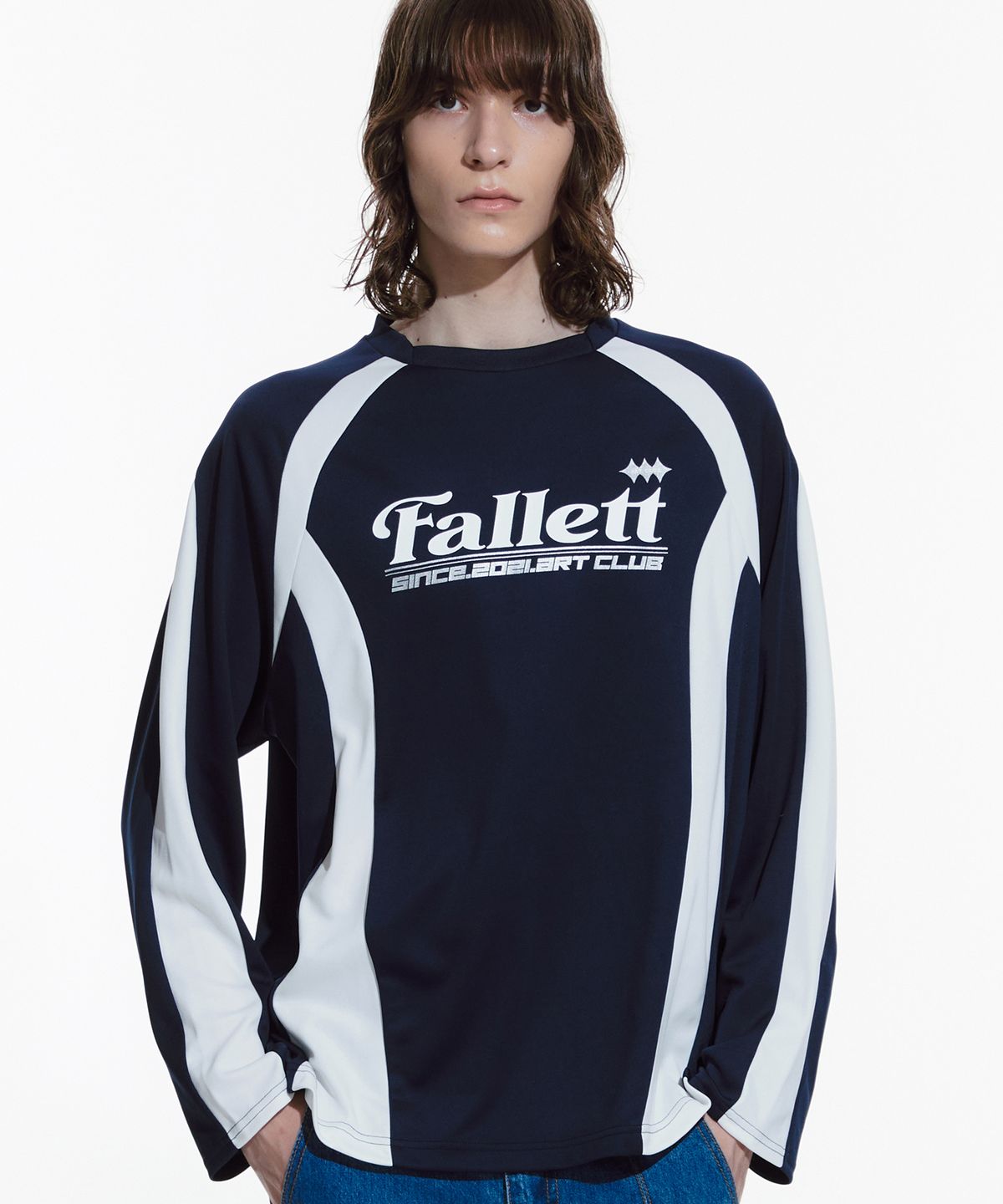 팔렛(FALLETT) 스포츠 클럽 풋볼 져지 롱슬리브 네이비