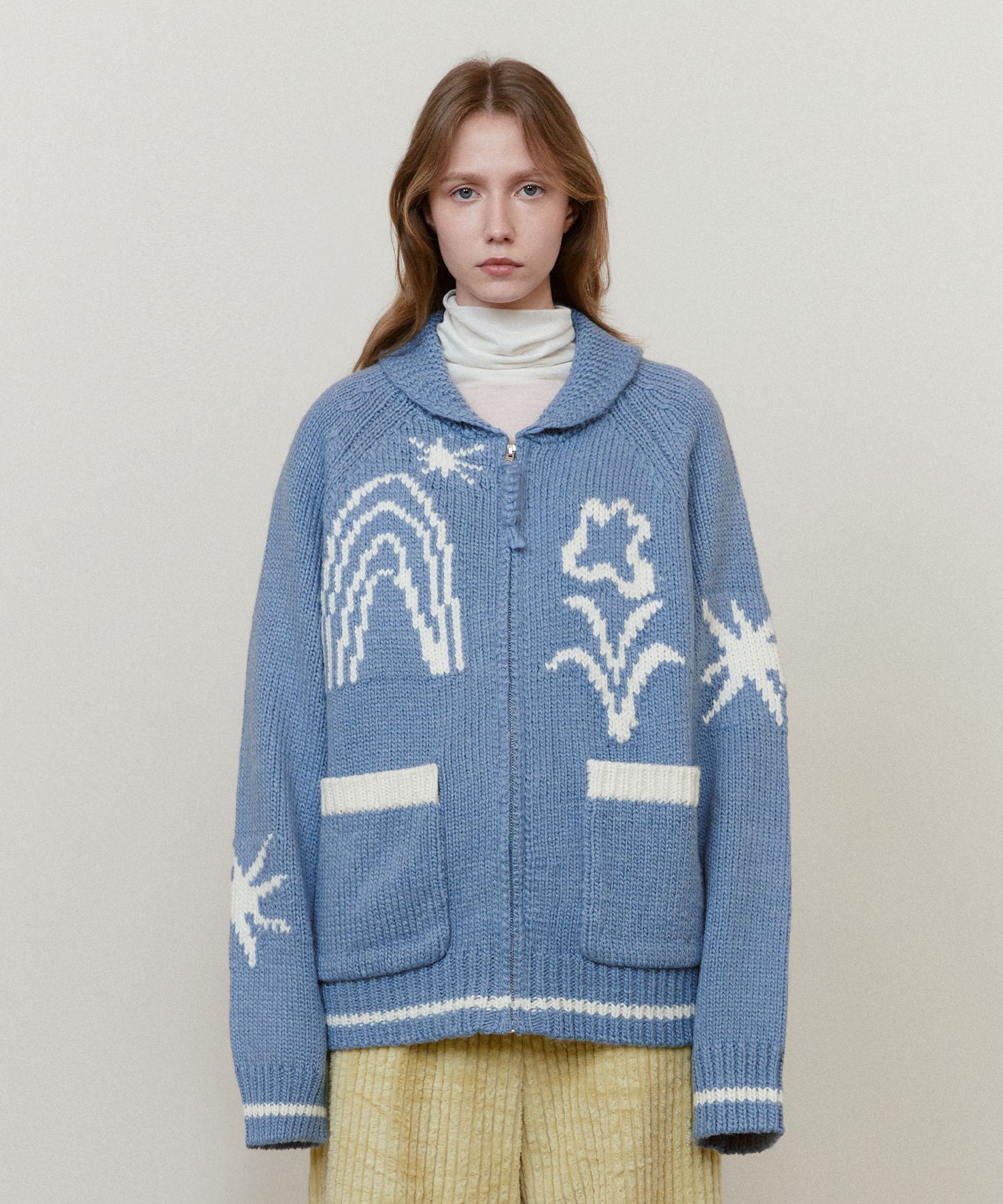 [FALLETT] Drawing Garden Cowichan Knit Zip-up /追跡付 MUSINSA | FALLETT Drawing Garden Cowichan Knit Zip-up Navy