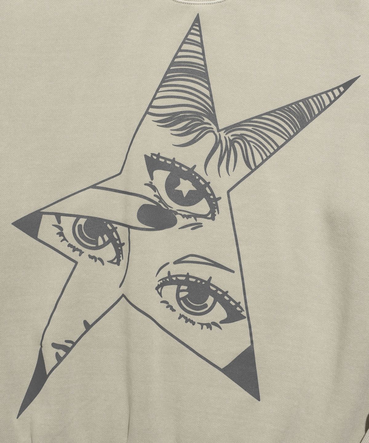 나이스고스트클럽(NICEGHOSTCLUB) STAR EYES PIGMENT SWEATSHIRTS_BEIGE(NG2DFUM442A)