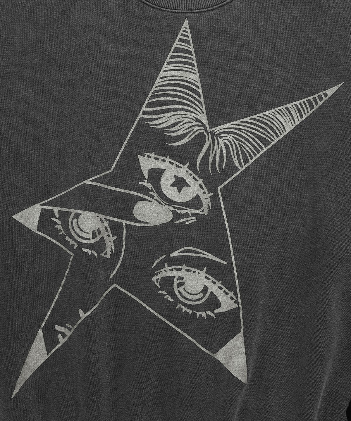 나이스고스트클럽(NICEGHOSTCLUB) STAR EYES PIGMENT SWEATSHIRTS_CHARCOAL(NG2DFUM442A)