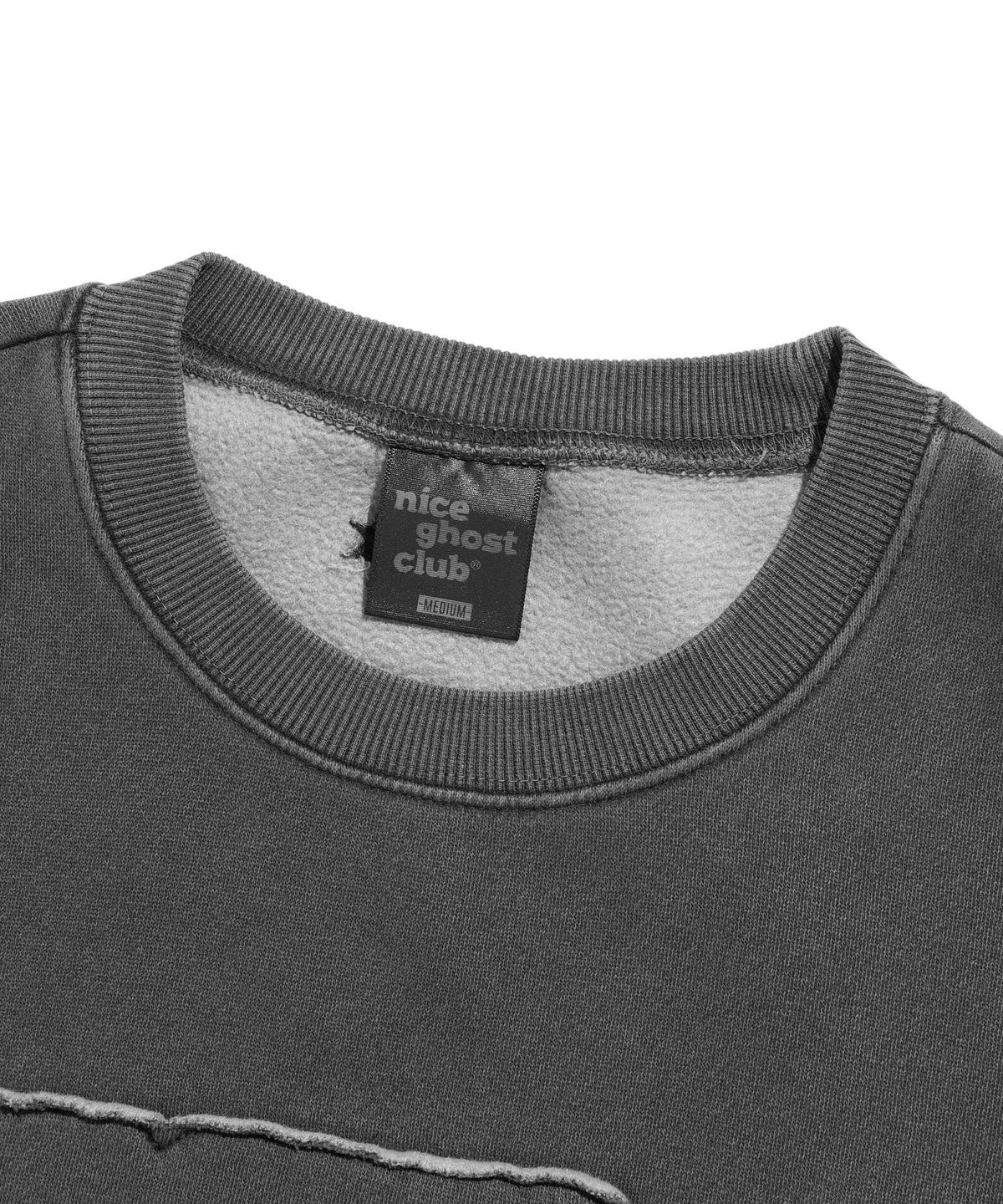 나이스고스트클럽(NICEGHOSTCLUB) POSTER PIGMENT SWEATSHIRTS_CHARCOAL(NG2DFUM454A)