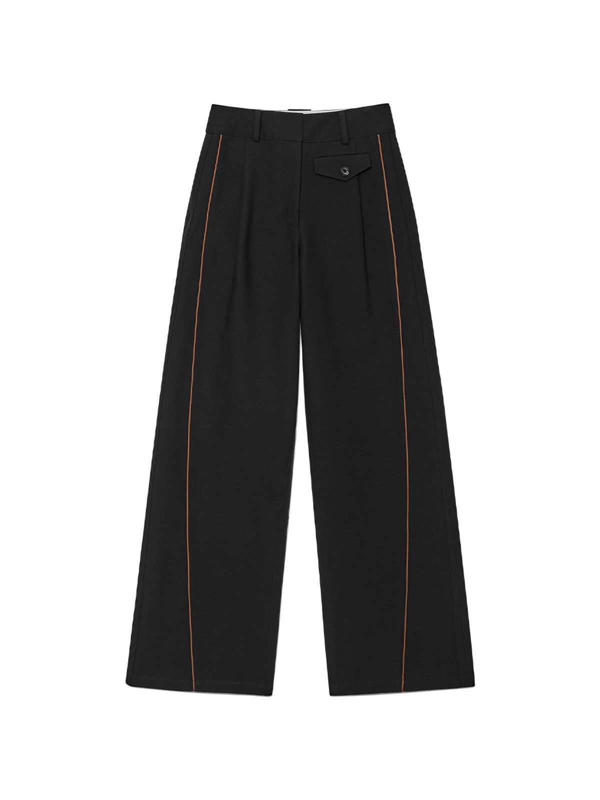 기준(KIJUN) Piping Wide Pants Black