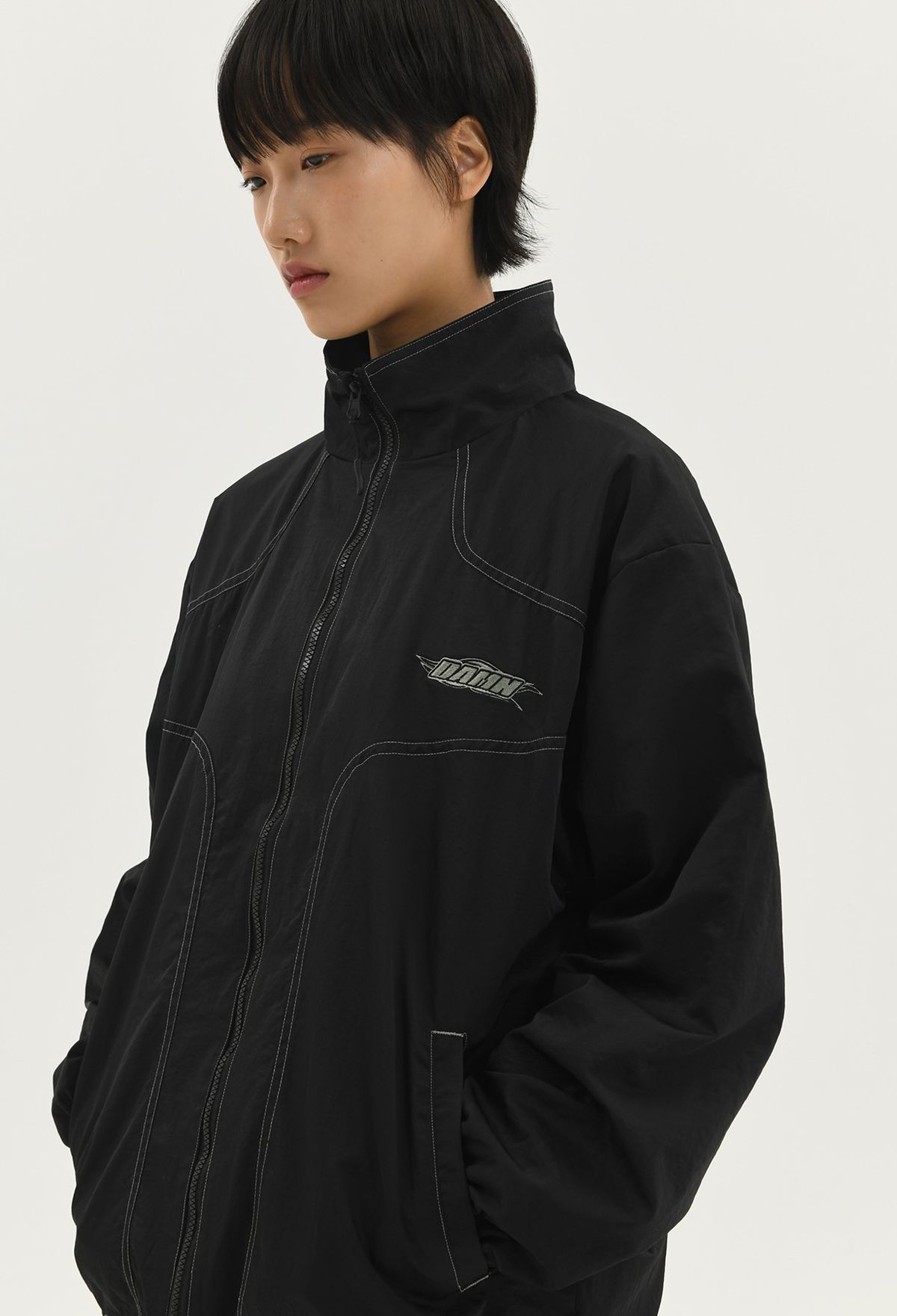래리클락(LARRY CLARK) DAMN STITCH TRACK JACKET BLACK