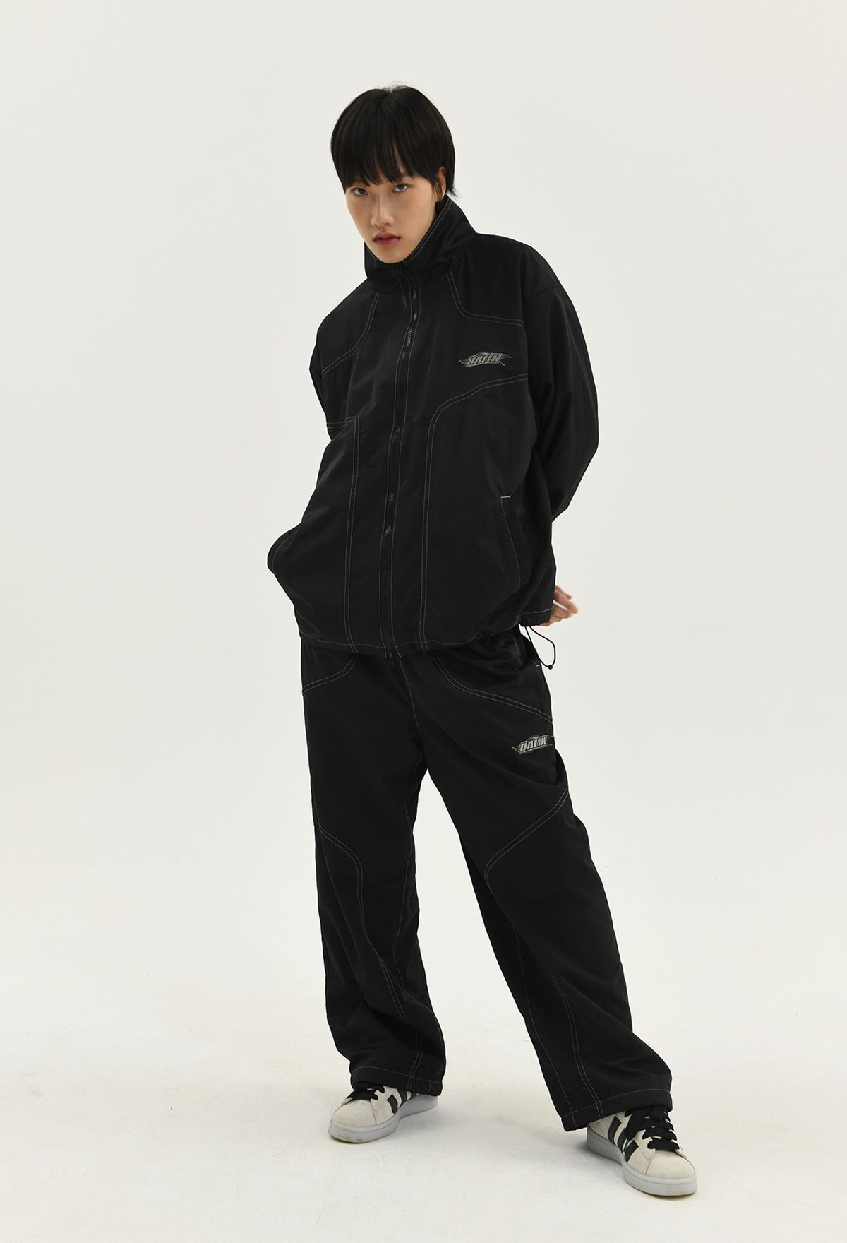 래리클락(LARRY CLARK) DAMN STITCH TRACK JACKET BLACK