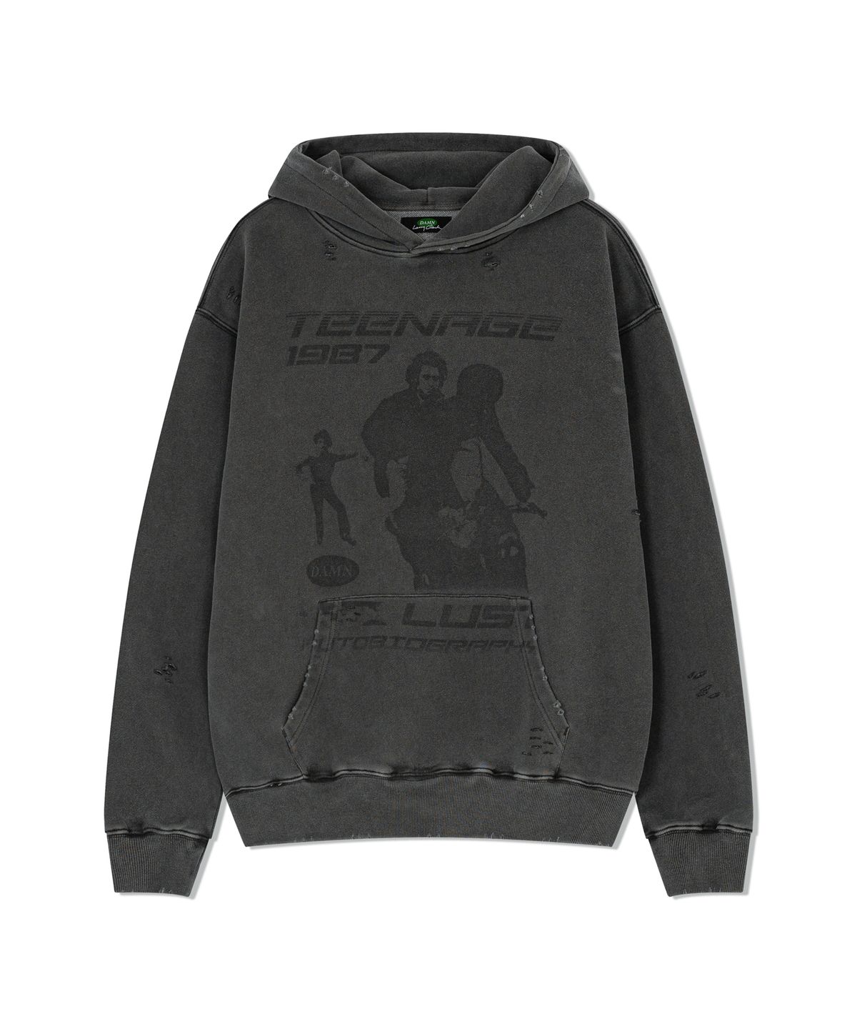 래리클락(LARRY CLARK) TEENAGE LUST DIS HOODIE PG CHARCOAL